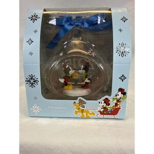 Disney Store Sketchbook 2015 Mickey Minnie Mouse Glass Drop Christmas Ornament
